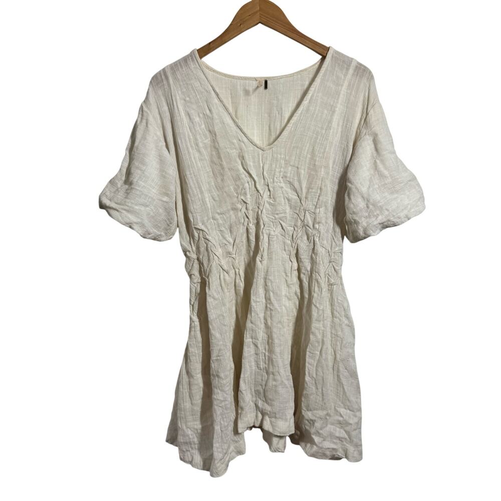 Free People Cotton Boho Mini Dress Women S Cream Coastal Cottage Beach Minimal
